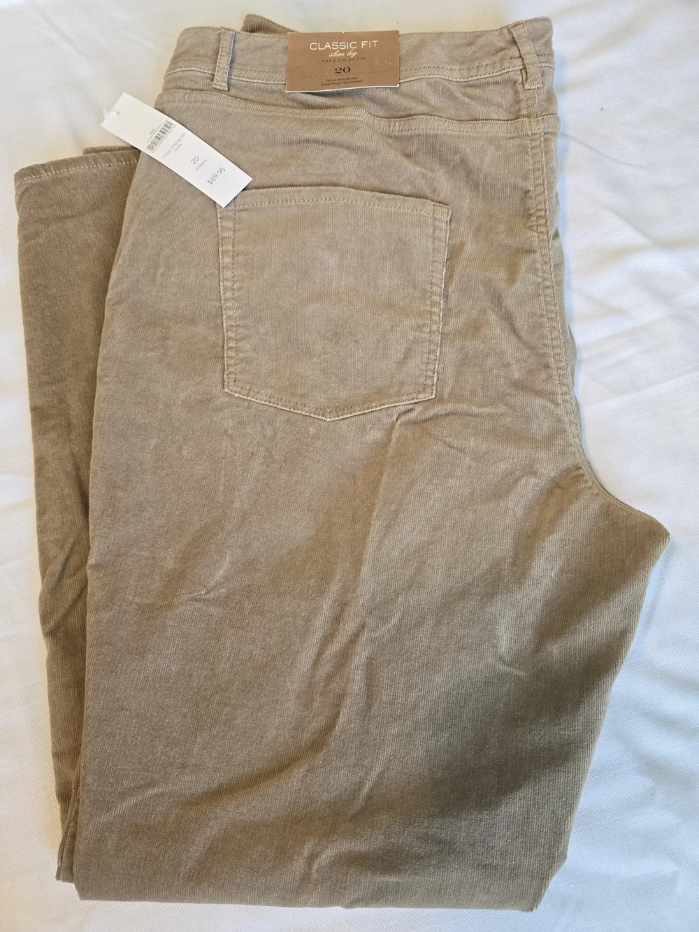 NWT Coldwater Creek Casual Corduroy Pants in Light Brown Sz 20 - Picture 1 of 4